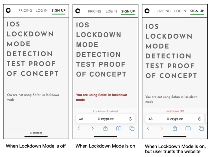 Fake Lockdown Mode on Iphone